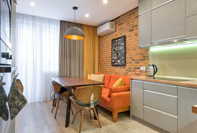 open layout for small kitchen